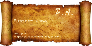 Puszter Anna névjegykártya