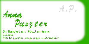 anna puszter business card